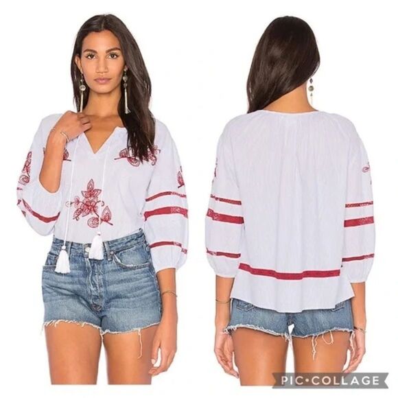 Velvet by Graham & Spencer Tagan top embroidered Size S - Picture 2 of 13